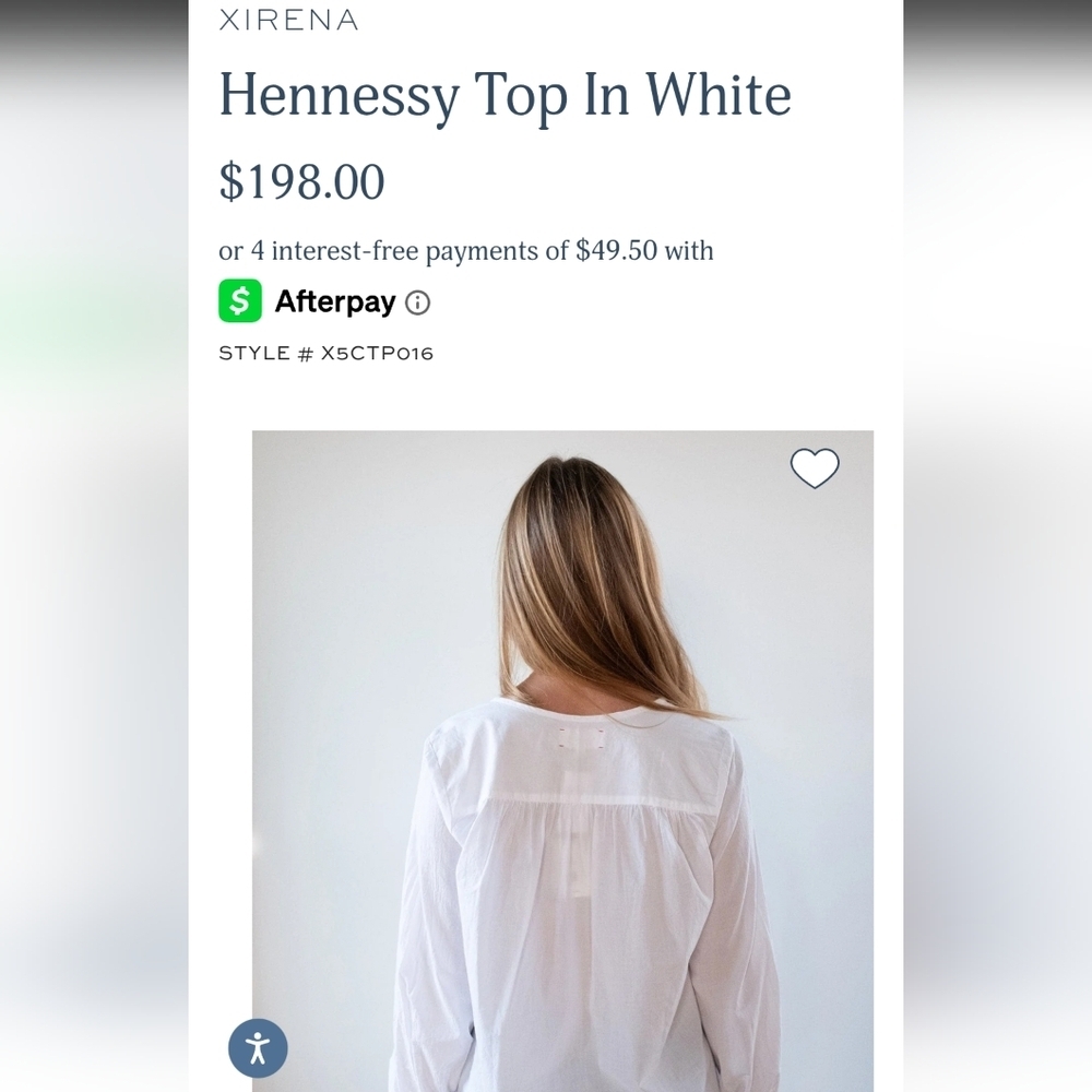 XiRENA 100% cotton Hennessy Top in White size XS - Picture 3 of 15